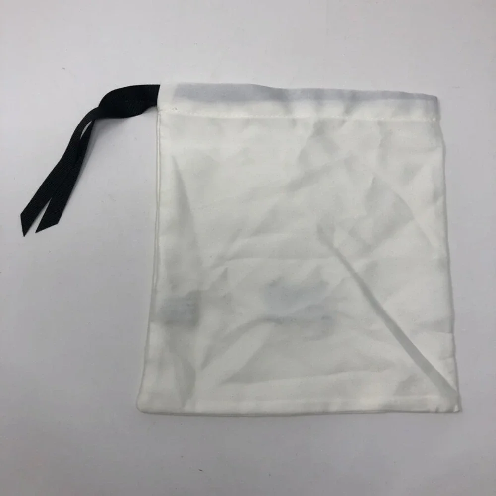Authentic Gucci Satin Dust Bag Jewelry Belt Small Square White Green Logo Ribbon